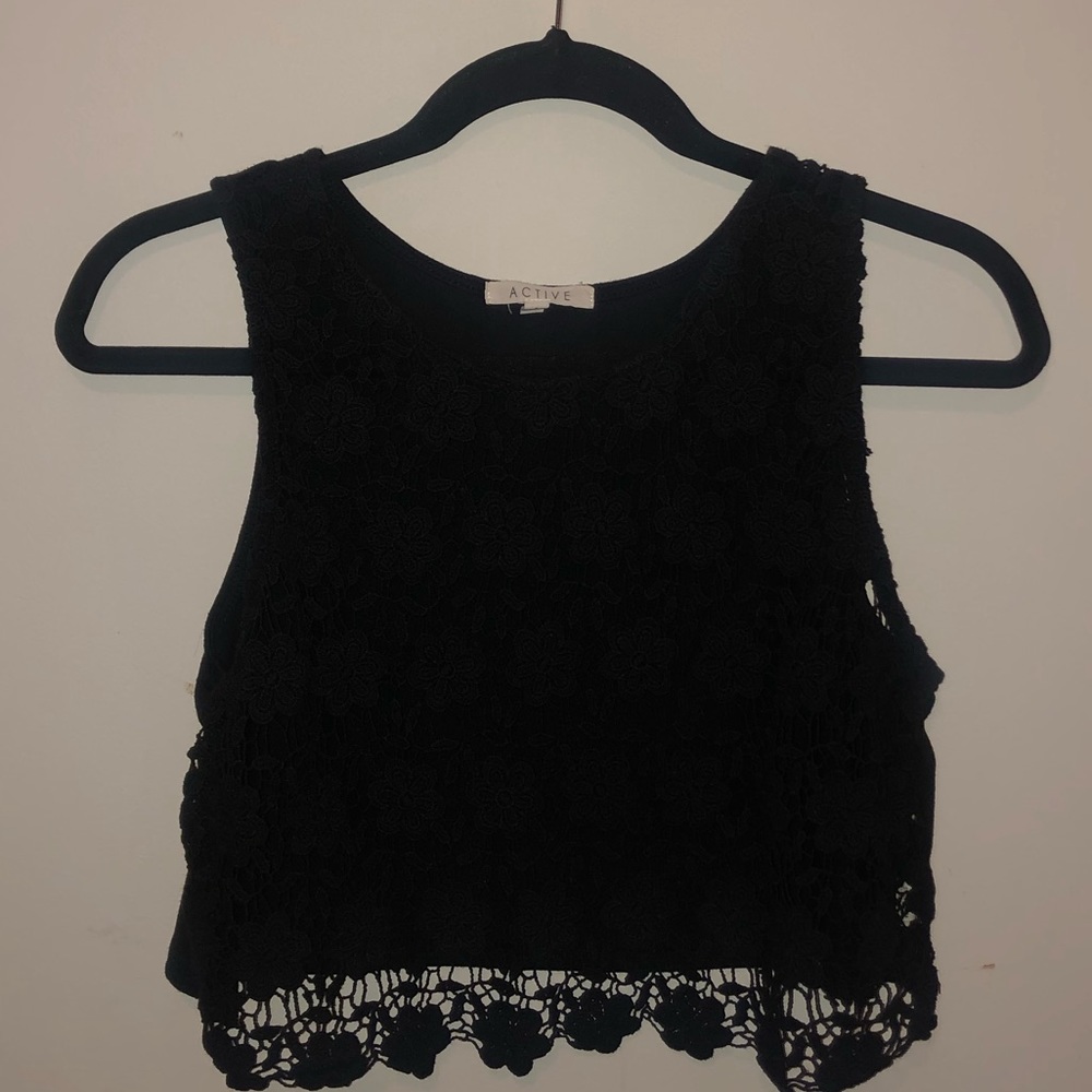 Active Black Crop Top